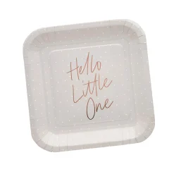 New Hello Little One Paper Plates - Pack of 8 Tableware|Gender Reveal Party