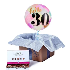 New Hello 30th Birthday Balloon & Lindt Chocolates 30Th Birthday|Helium Balloons