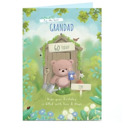 Outlet Hugs Bear Personalised Birthday Card - For The Best Grandad, Editable Age For Son|For Grandad