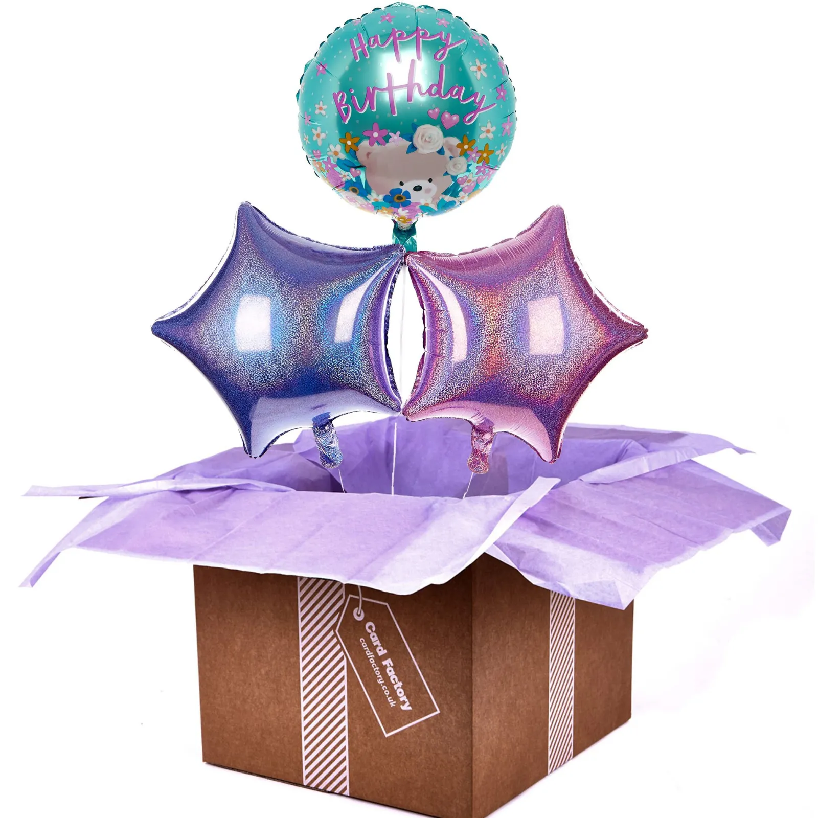 Kids Card Factory Hugs Happy Birthday Balloon Bouquet - DELIVERED INFLATED!