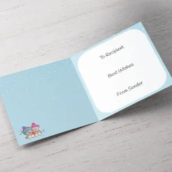 Hot Hugs Personalised Christmas Card - Bear Snow Couple Premium Square|Christmas