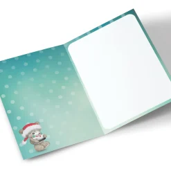 Card Factory Hugs Personalised Christmas Card - Bear And Snow Globe