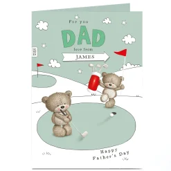 Card Factory Hugs Personalised Father's Day Card - Golf Bears Dad