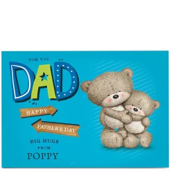 Card Factory Hugs Personalised Father's Day Card - Big Hugs Blue