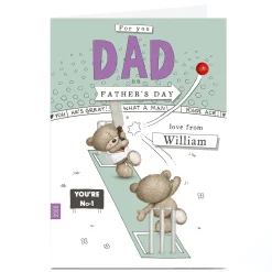 Card Factory Hugs Personalised Father's Day Card - Cricket Bears Dad