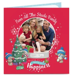 Hugs Photo Christmas Card - Snow Globe Christmas|Photo