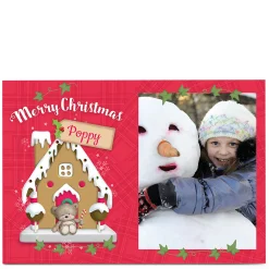 Best Hugs Photo Christmas Card - Gingerbread House Christmas|Photo