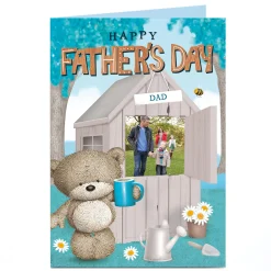 Card Factory Hugs Photo Father's Day Card - Bear With Brew And Shed