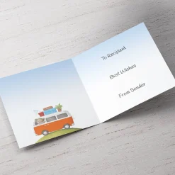 Card Factory Hugs Photo Upload Father's Day Card - Bear In A Camper Van