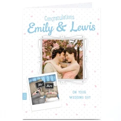 Card Factory Hugs Photo Wedding Day Card - Congratulations Mr & Mrs