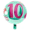 New 18-Inch 10 Today Pink & Mint Foil Helium Balloon Kids Balloons For Kids|Balloons For Her