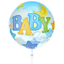Kids Card Factory 22-Inch Bubble Balloon - Baby Boy - DELIVERED INFLATED!