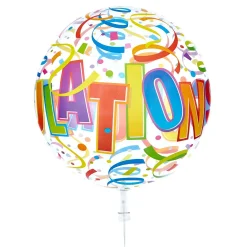 Kids Card Factory 22-Inch Bubble Balloon - Congratulations - DELIVERED INFLATED!