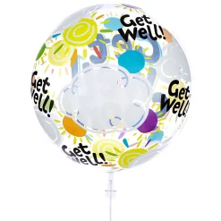 Card Factory 22-Inch Bubble Balloon - Get Well Soon - DELIVERED INFLATED!