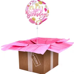 Best 22-Inch Bubble Balloon - Happy Birthday, Pink & Gold Spots - DELIVERED INFLATED! Kids Balloons For Kids|Balloons For Her