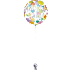 Kids Card Factory 22-Inch Bubble Balloon - Welcome Baby - DELIVERED INFLATED!