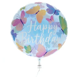 Kids Card Factory 22-Inch Happy Birthday Butterflies Bubble Balloon - DELIVERED INFLATED!