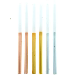 New 5-Inch Metallic Dipped Party Candles - Pack Of 12 100Th Birthday|90Th Birthday