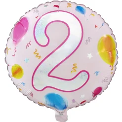 Kids Card Factory 18-Inch Pink Age 2 Foil Helium Balloon