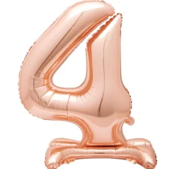 Kids Card Factory 30-Inch Rose Gold Air-Fill Standing Number 4 Table Balloon