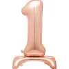 30-Inch Rose Gold Air-Fill Standing Number 1 Table Balloon 100Th Birthday|21St Birthday
