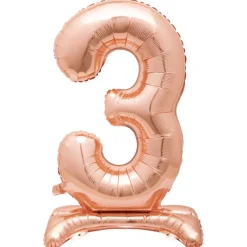 New 30-Inch Rose Gold Air-Fill Standing Number 3 Table Balloon Kids 30Th Birthday|Birthday Party