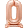 Kids Card Factory 30-Inch Rose Gold Air-Fill Standing Number 0 Table Balloon