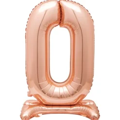 Kids Card Factory 30-Inch Rose Gold Air-Fill Standing Number 0 Table Balloon