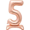 Kids Card Factory 30-Inch Rose Gold Air-Fill Standing Number 5 Table Balloon