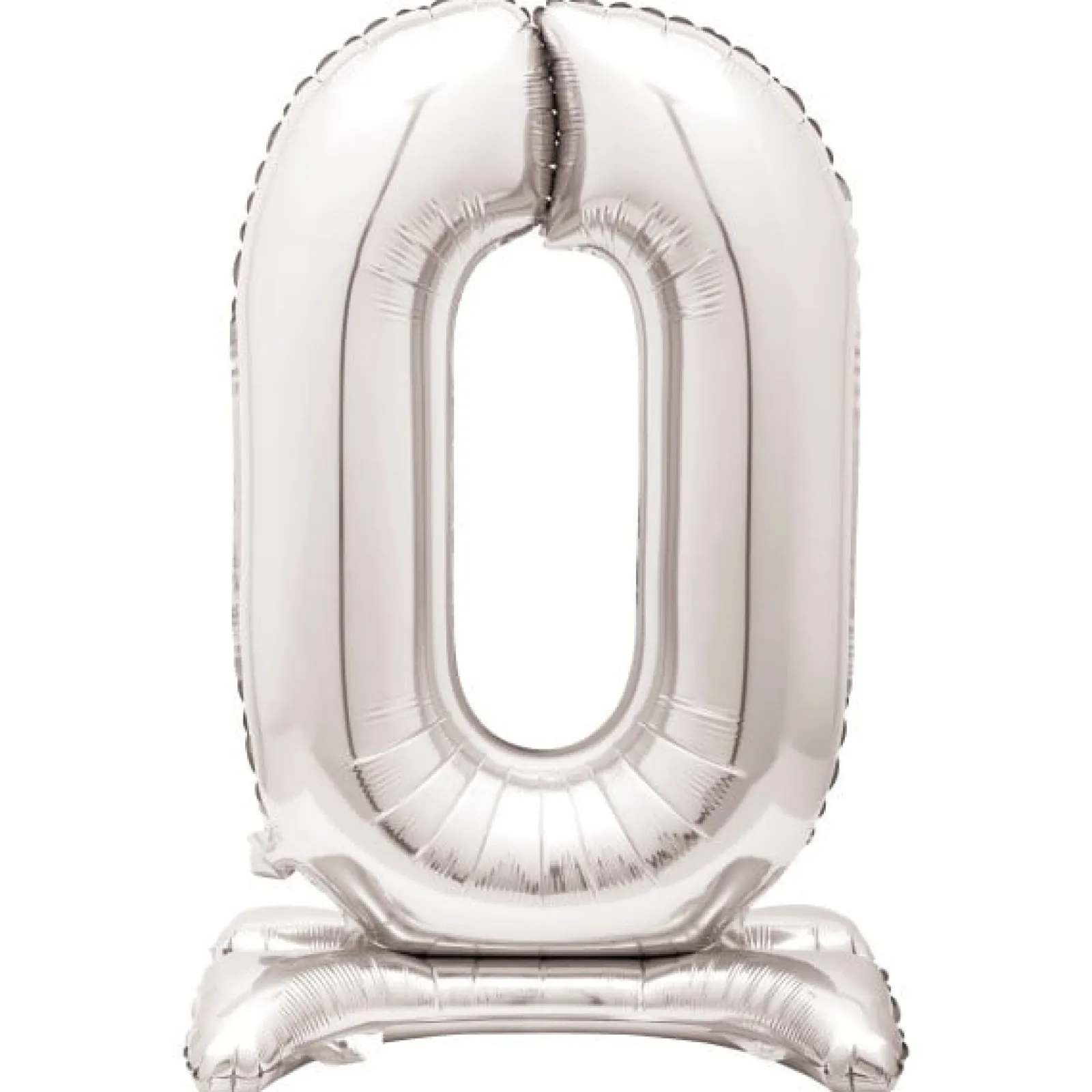 Kids Card Factory 30-Inch Silver Air-Fill Standing Number 0 Table Balloon