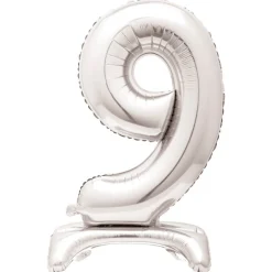 Best 30-Inch Silver Air-Fill Standing Number 9 Table Balloon Kids 90Th Birthday|Anniversary Party