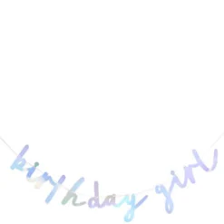 Card Factory Iridescent Birthday Girl Script Banner