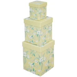 Card Factory Jeff Banks Recyclable Floral Kraft Gift Boxes - Set of 3