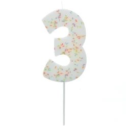 Card Factory Jumbo Number '3' Sprinkle Candle