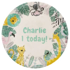 Card Factory Jungle Animals Personalised Party Plate