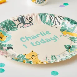 Card Factory Jungle Animals Personalised Party Plate