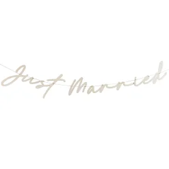 Hot Just Married Wooden Banner 2m Banners & Bunting|Wedding Party