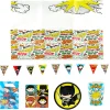Card Factory Justice League Party Tableware & Decorations Bundle - 16 Guests