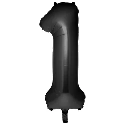 New Large 34-Inch Black Foil Helium Number 1 Balloon - Delivered Inflated Anniversary Party|Balloons For Him