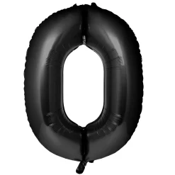 Card Factory Large 34-Inch Black Foil Helium Number 0 Balloon - Uninflated