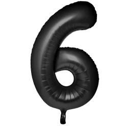 Clearance Large 34-Inch Black Foil Helium Number 6 Balloon - Uninflated Anniversary Party|Balloons For Him