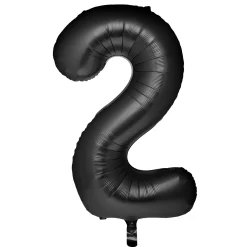 Card Factory Large 34-Inch Black Foil Helium Number 2 Balloon - Delivered Inflated