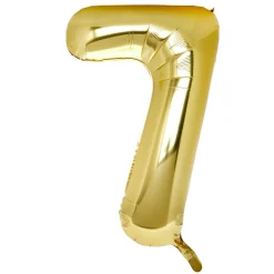 Kids Card Factory Large 34-Inch Gold Number 7 Foil Helium Balloon - INFLATED
