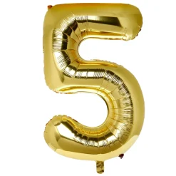 Discount Large 34-Inch Gold Number 5 Foil Helium Balloon (Uninflated) Kids 50Th Birthday|Birthday Party