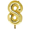 Kids Card Factory Large 34-Inch Gold Number 8 Foil Helium Balloon - INFLATED