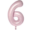 Card Factory Large 34-Inch Pale Pink Foil Helium Number 6 Balloon - Uninflated