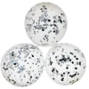 Kids Card Factory Latex Black & Silver Confetti Balloons - Pack of 6