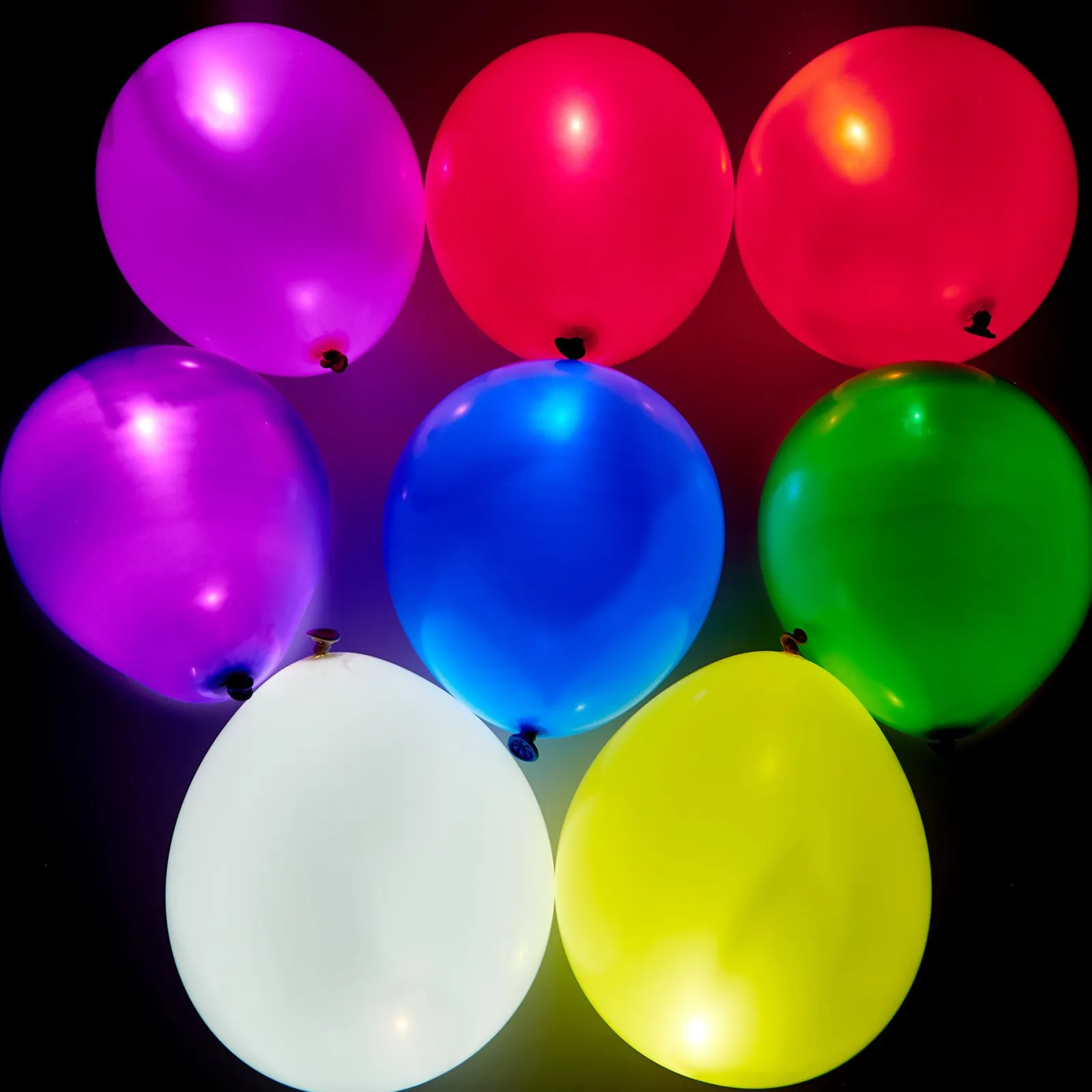 Latex Illooms Assorted Colours Light-Up Balloons - Pack of 15 Kids Balloons For Kids|Balloons For Him