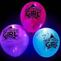 Discount Latex Illooms Birthday Girl Light-Up Balloons - Pack of 5 Kids Birthday Party|Balloons For Kids