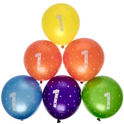 Kids Card Factory Latex Rainbow 1st Birthday Balloons - Pack of 6